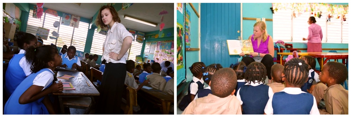frivilligt arbejde på en skole i Jamaica