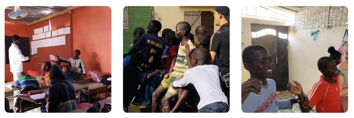 Studerende i praktik på en skole i Senegal