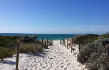 Hvid sandstrand i Australien