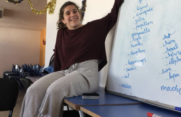 Studerende i praktik som underviser i Marokko